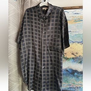 Perry Ellis navy blue silk shirt size large